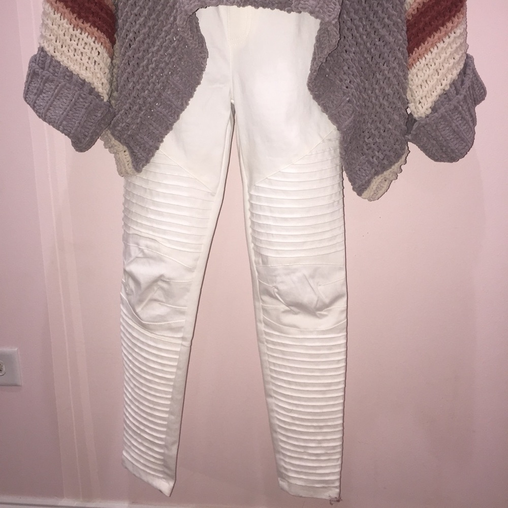 Umgee white moto jegging